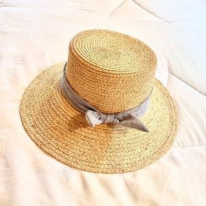 Hat Attack Lampshade Natural & Light Blue Stripe